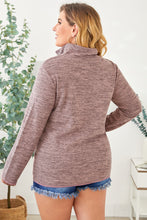 Load image into Gallery viewer, Plus Size Heathered Quarter Zip Pullover
