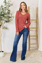 Load image into Gallery viewer, Double Take Ribbed V-Neck Long Sleeve T-Shirt
