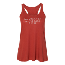 Load image into Gallery viewer, Worthy of All The Good Flowy Racerback Tank
