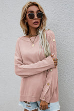 Load image into Gallery viewer, Button Detail Boat Neck Sweater
