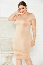 Load image into Gallery viewer, Plus Size Mesh Detail Midi Dress
