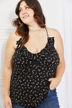 Load image into Gallery viewer, Culture Code Full Size Taste of Spring Ruffle Sleeveless Top in Black
