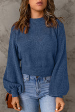 Load image into Gallery viewer, Ribbed Trim Balloon Sleeve Sweater
