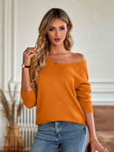 Load image into Gallery viewer, V-Neck Long Sleeve Ribbed Trim Sweater

