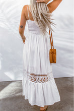 Load image into Gallery viewer, Buttoned Spliced Lace Spaghetti Strap Maxi Dress
