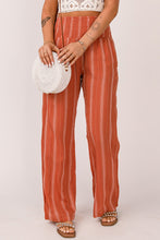 Load image into Gallery viewer, Striped High Waist Smocked Straight Leg Pants
