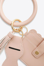 Load image into Gallery viewer, PU Wristlet Keychain with Card Holder
