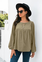 Load image into Gallery viewer, Button Up Balloon Sleeve Blouse
