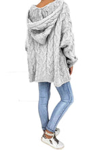 Load image into Gallery viewer, Cable-Knit Hooded Sweater
