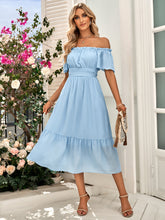 Load image into Gallery viewer, Off-Shoulder Tied Cutout Dress
