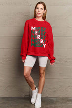 Load image into Gallery viewer, Simply Love Full Size MERRY Long Sleeve Sweatshirt
