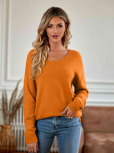 Load image into Gallery viewer, V-Neck Long Sleeve Ribbed Trim Sweater
