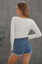 Load image into Gallery viewer, Henley Scoop Neck Ribbed Top
