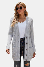 Load image into Gallery viewer, Button Pocket Cable Knit Cardigan
