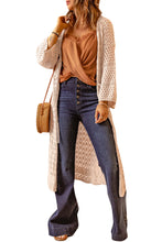 Load image into Gallery viewer, Dropped Shoulder Long Sleeve Crochet Duster Cardigan
