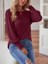 Load image into Gallery viewer, Round Neck Lantern Sleeve Blouse
